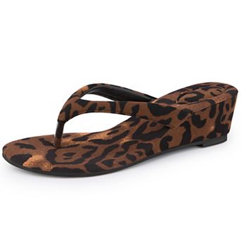 Women's Wedge Heel Slip on Thong Flip‑Flop Sandals