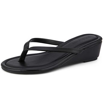 Women's Casual Wedge Heel Thong Flip‑Flop Sandals