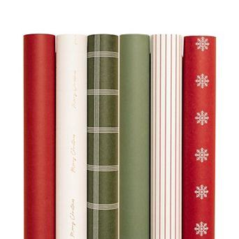 Technopliance Christmas Holiday Gift Wrapping Paper Rolls Festive Designs Thick Pliable Easy