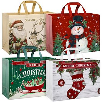 Technopliance 36-Pack Extra Large Reusable Non Woven Christmas Gift Tote Bags