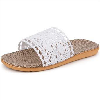 Women's Crochet Hollow‑Out Flat Slide Slippers