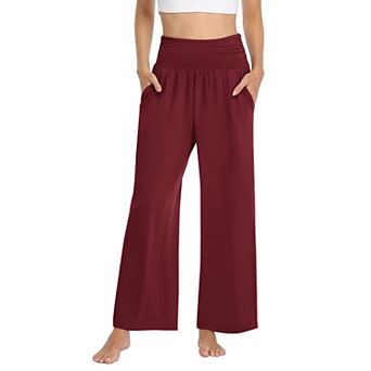 Womens Wide Leg Pants Casual Loose Yoga Lounge Pajama Pockets