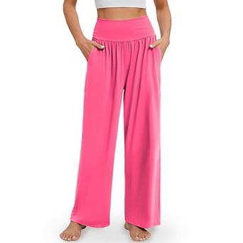 Womens Wide Leg Yoga Pants Flowy Lounge Pockets