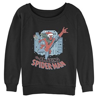 Juniors' Marvel The Amazing Spider-Man Christmas Swing Graphic Pullover