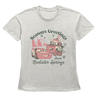Women's Disney / Pixar's Cars Lightning McQueen & Mater Season's Greetings Graphic Tee