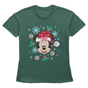 Women's Disney's Minnie Mouse Christmas Ornaments Graphic Tee