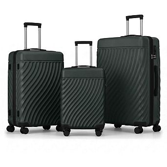 3 pc Luggage Set Durable Hardshell ABS Scratch-Resistant Suitcase with Spinner Wheels, TSA Lock