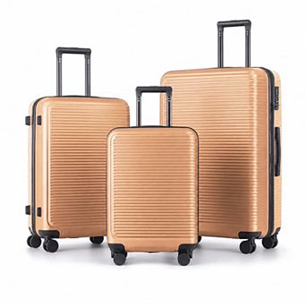 3 pc Luggage Set Durable Hardshell ABS Scratch-Resistant Suitcase with Silent Wheels, TSA Lock