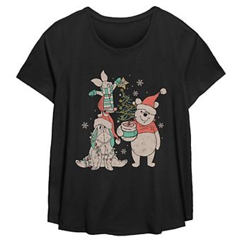 Plus Size Disney's Winnie The Pooh Christmas Flowy Graphic Tee