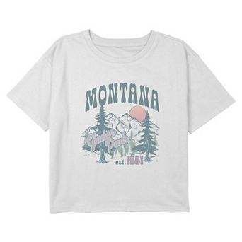 Girls 6-18 Montana Glacier Park Est. 1901 Boxy Cropped Graphic Tee