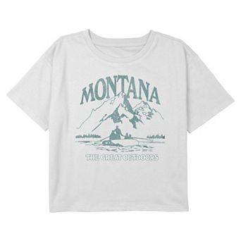 Girls 6-18 Montana The Great Outdoors Boxy Cropped Graphic Tee