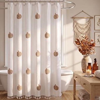Cute Spooky Vintage Bathroom Decor Shower Curtain With Tassel Trim Hooks Included