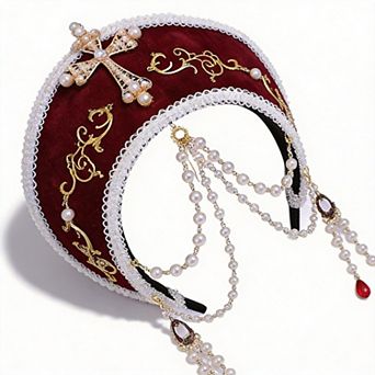 Victorian Women Pilgrim Costume Hat Tudor Coronet Elizabethan Headwear Renaissance Faire Accessory