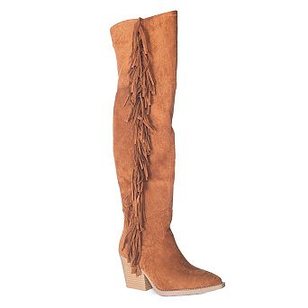 Over-the-Knee Fringe Western Boot