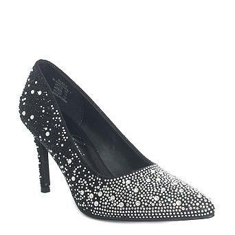 Rhinestone Pointed-Toe Pump