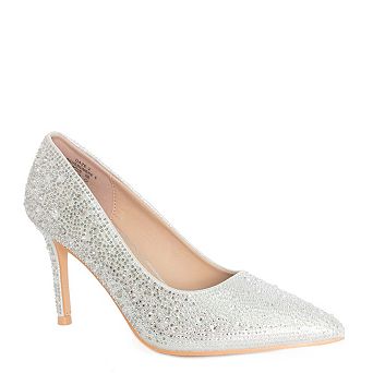 Rhinestone Pointed-Toe Pump