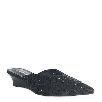 Pointed-Toe Kitten Heel Mule