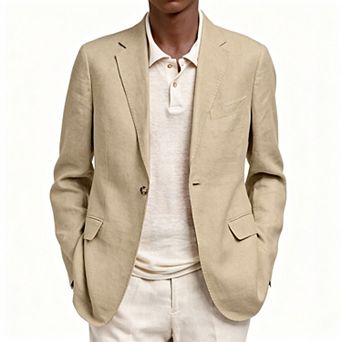 Mens Casual Blazer Notch Collar Lightweight Business Suit Jacket