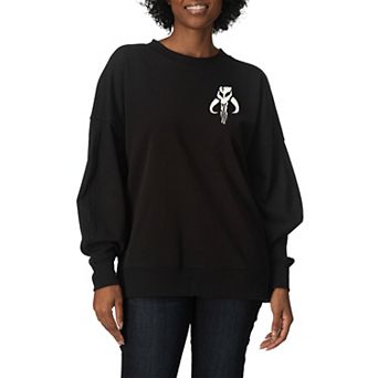 Women's Star Wars The Mandalorian Icon Oversized Fleece Crew Sweatshirt
