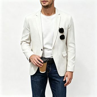 Men's Viscose Linen Blend Casual Suit Jacket