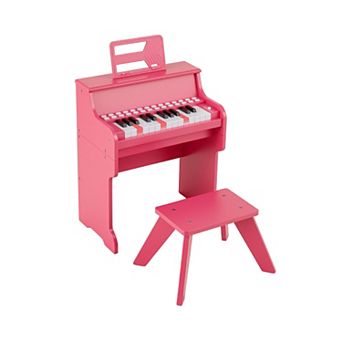 Costway 25 Keys Digital Piano with Music Stand Stool Lighted Keys Teaching Mode for 3+ Kids