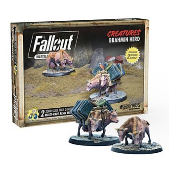 Modiphius Entertainment Fallout Wasteland Warfare 2 pc Creatures Brahmin Herd RPG Resin Miniatures