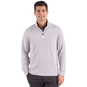Cutter & Buck Adapt Recycled Soft Knit Stripe Mens Big & Tall Quarter Zip Pullover