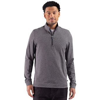 Cutter & Buck Adapt Recycled Soft Knit Stripe Mens Quarter Zip Pullover