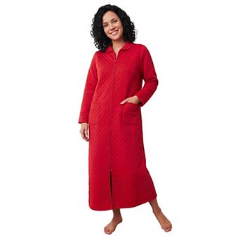 Only Necessities Plus Size Warm Cozy Quilted Zip Robe