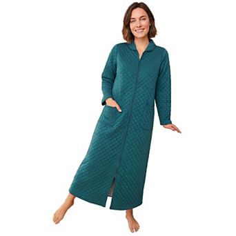 Only Necessities Plus Size Warm Cozy Quilted Zip Robe