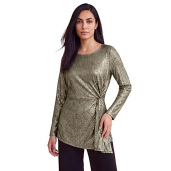 Jessica London Women's Plus Size Asymmetrical Peplum Tunic
