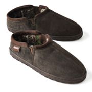 muk luks men's leather berber fleece slippers
