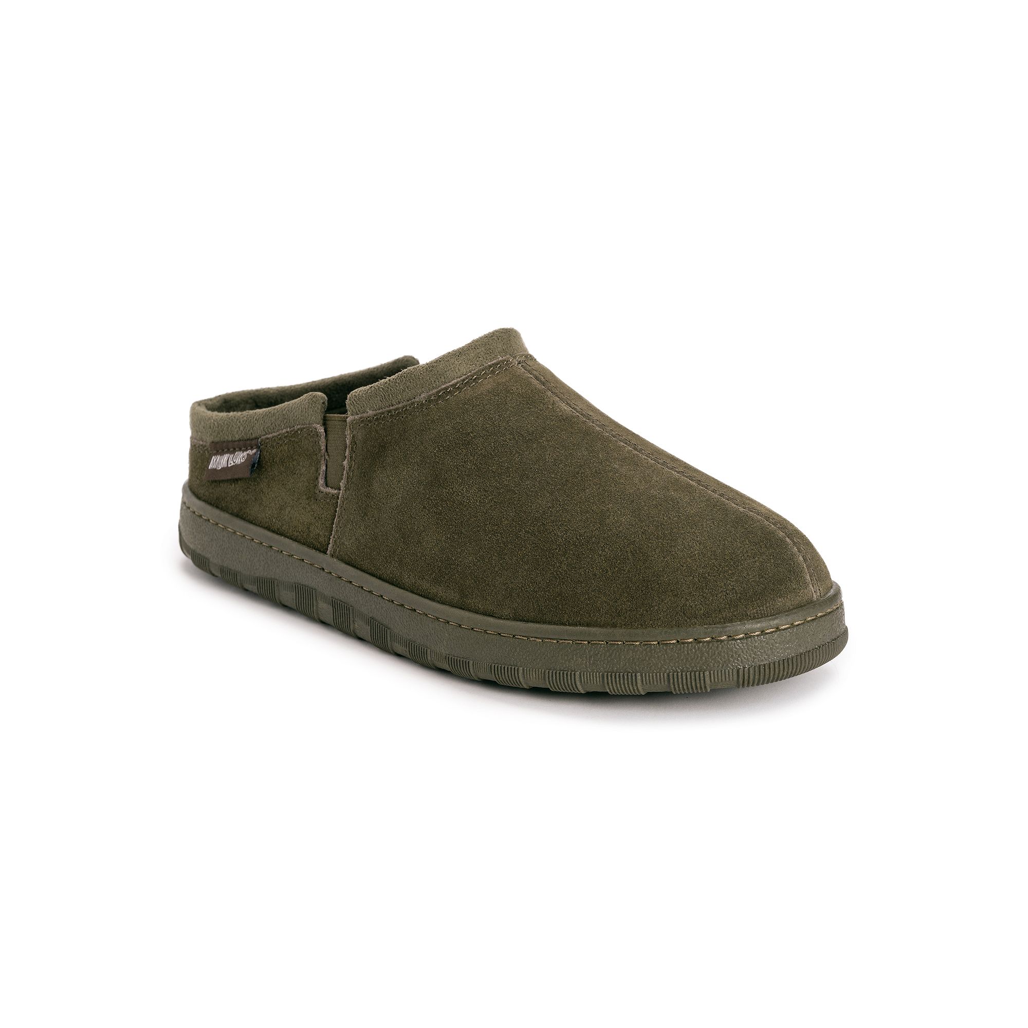 MUK LUKS Matt Mens Printed Berber Suede Clog Slippers, Size: 9, Green