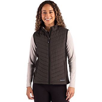 Cutter & Buck Woodland Epic Versatility Recycled Insulated Hybrid Fleece Womens Full Zip Vest
