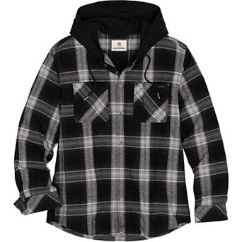 Mens Legendary Whitetails Lumber Joe Flannel Hooded Long Sleeve Snap Up Shirt