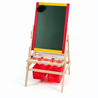Costway Flip-Over Double-Sided Kids Art Easel Paper Roll Storage Bins