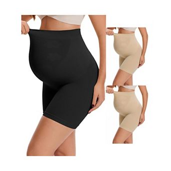 3 Packs Seamless Shapewear Boyshorts High Waist Pregnancy Belly Support Underwear Mid Thigh Shorts