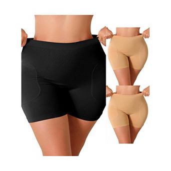 3 Packs Hip Lifting Panties for Women Padded High Waisted Boyshorts Hip Enhancer Bodyshaper