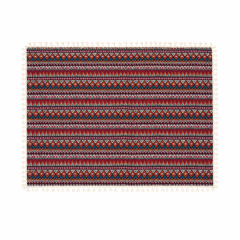 Pinecone Print Picnic Blanket Tassel Outdoor Camping Travel Mat