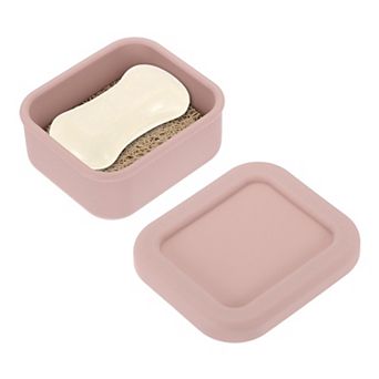 Soap Travel Case, 3.7x3.3x1.6'' Soap Container with Drainage Pad Leak-Proof