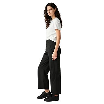 Womens Elastic Waist Ankle Pants Casual High Rise Baggy Pants Tapered Barrel Travel Pants Trousers