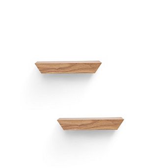 2 pc 11.81" Wood Floating Shelves, Invisible Brackets for Bedroom, Bath, Living Room & Kitchen
