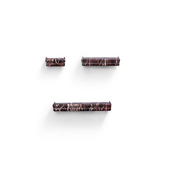 3 pc 17.91" Marble‑Print Wood Floating Wall Shelves, Invisible Brackets for Storage & Home Decor