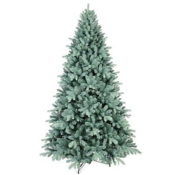 8ft Unlit Artificial Blue Spruce Christmas Tree Christmas Trees with 2848 Branches Tips, Hinged