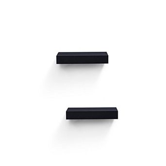 2 pc 14.96" Wood Floating Wall Shelves, Invisible Bracket Wall Mount for Home Storage & Decor
