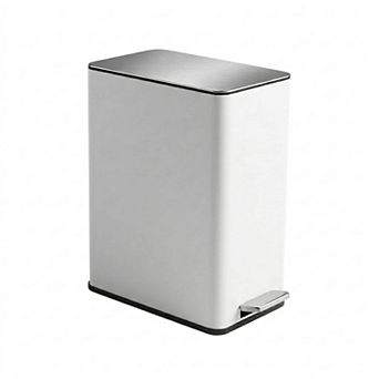 15L 4 Gallon Rectangular Step Trash Can, Stainless Steel Can 16.93 in x14.41 in x7.95 in w/ Foot Pedal