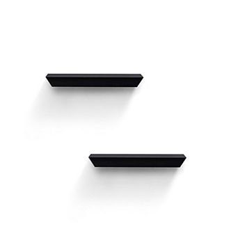 2 pc Wood Floating Shelves, 18.11 inch Wall Mount, Invisible Brackets for Home Storage & Decor