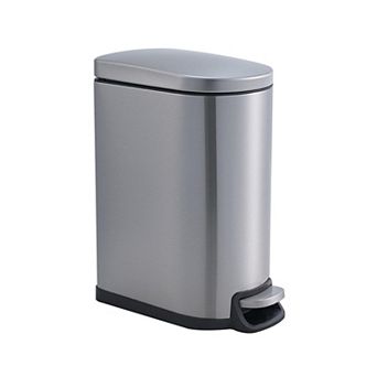10L 2.6 Gallon Step Trash Can, 15.35 in x12.4 in x7.32 in Stainless Steel Garbage Can with Foot Pedal