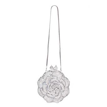 Rhinestone Flower Clutch Bag
