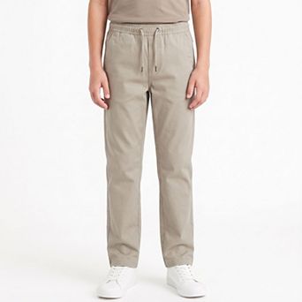 Galaxy By Harvic Boy's Cotton Stretch Pull On Uniform Pants With Elastic Waist